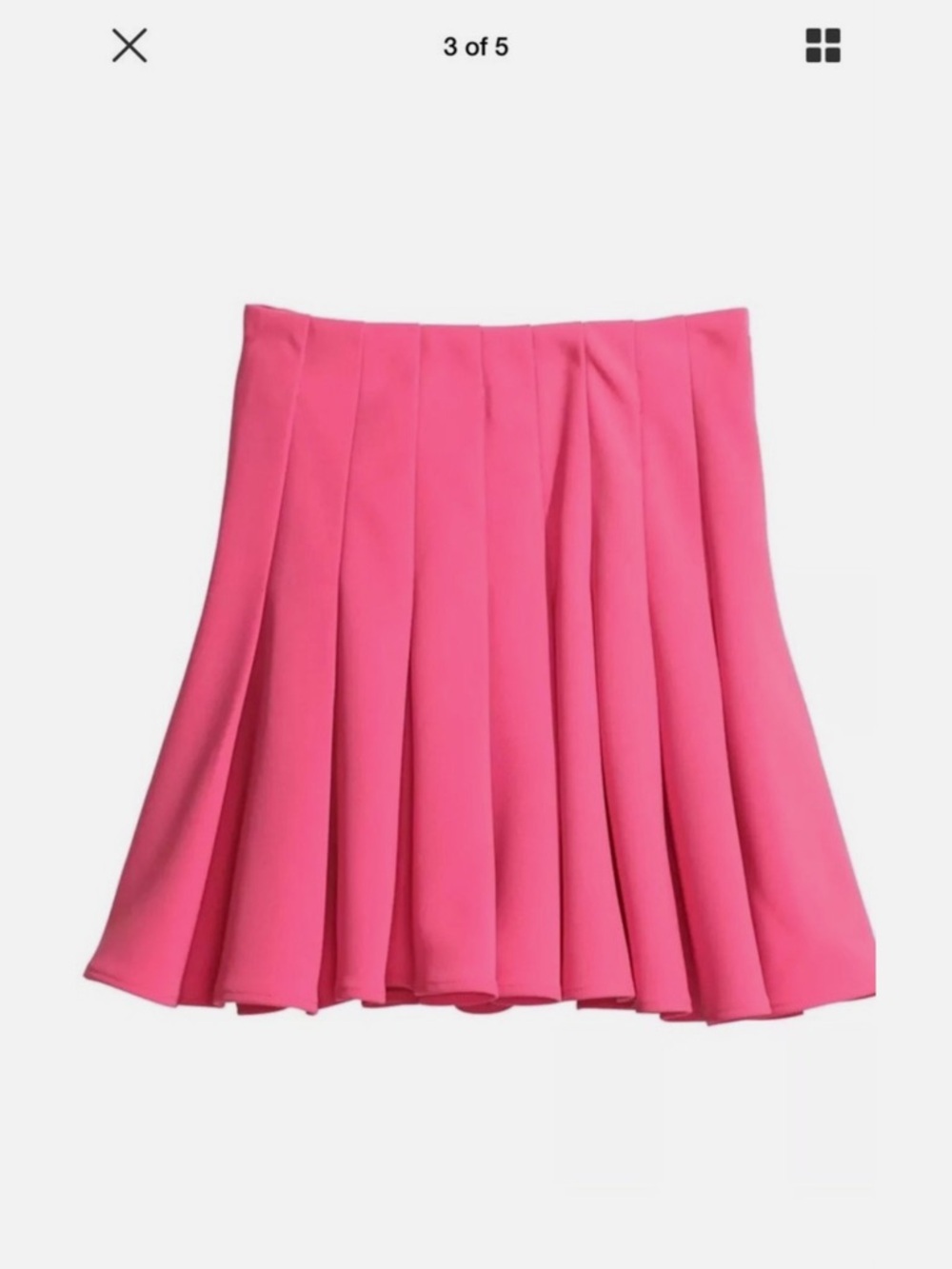 H&M + ELLE Pleated Mini Skirt in Bright Pink Size 6 NWT - Picture 4 of 8